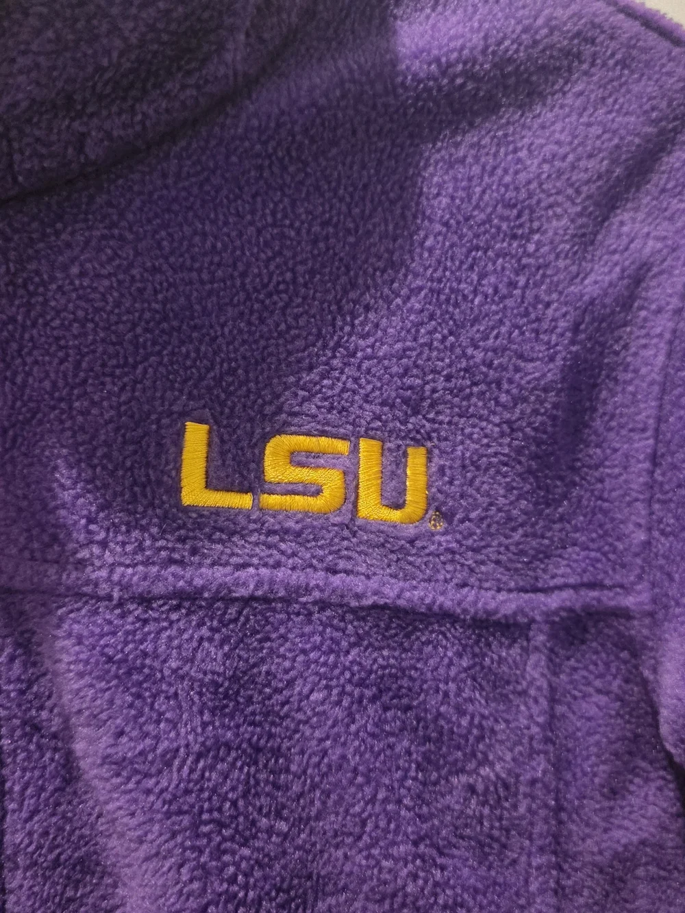 Columbia LSU Tigers Purple Fleece Jacket Kids L 14/16 Louisiana State University